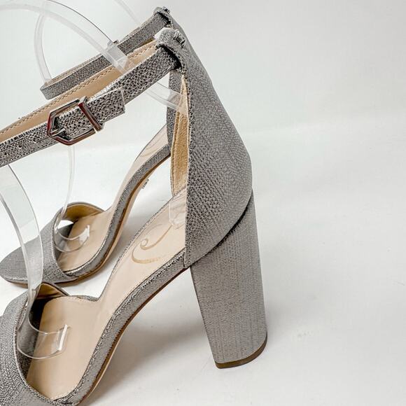 NEW Sam Edelman Yaro Ankle Strap Sandal Pewter Metallic Size 7 MSRP $100 - Picture 4 of 15